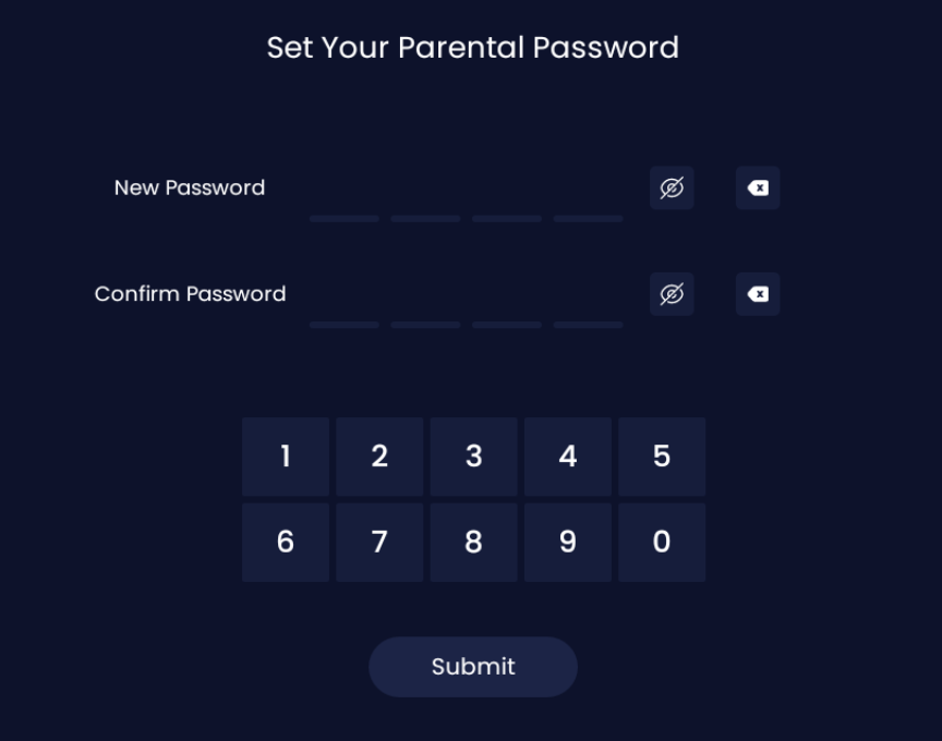 Like all IPTV Applications, protect your kids from Adult Content with this Parental Password section. 